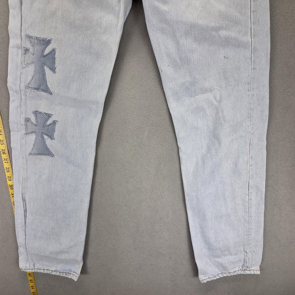 VTG Levis 501 Jeans Mens Blue Light Wash Made In USA Patchwork‎ Fits 29x31 - Picture 10 of 16